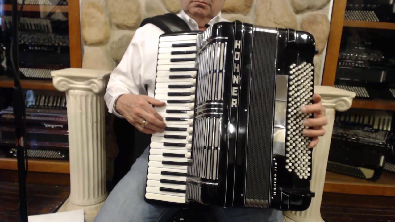 2596 - Black Hohner Morino Artist VI Double Tone Chamber Free Bass