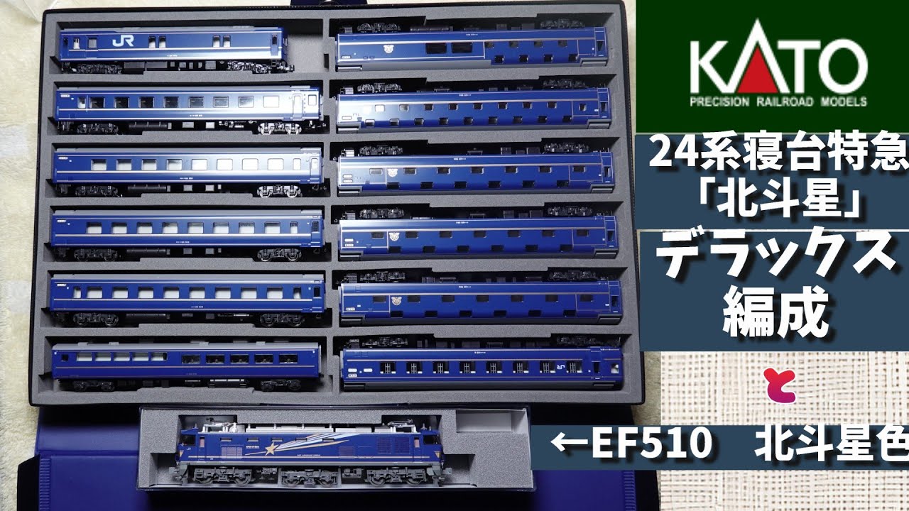 KATO：24系寝台特急「北斗星」デラックス編成とEF510・500北斗星色（N