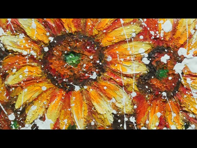 油絵, 夏, あじさい, ひまわり, ご機嫌 油絵, 夏, あじさい, ひまわり