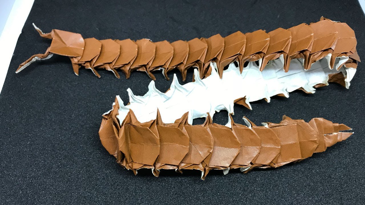 折り紙の巨大ムカデVer.1 - YouTube