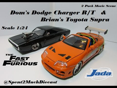 Toyota Supra & Dodge Charger 2 Pack Movie Scene Diecast (Fast And