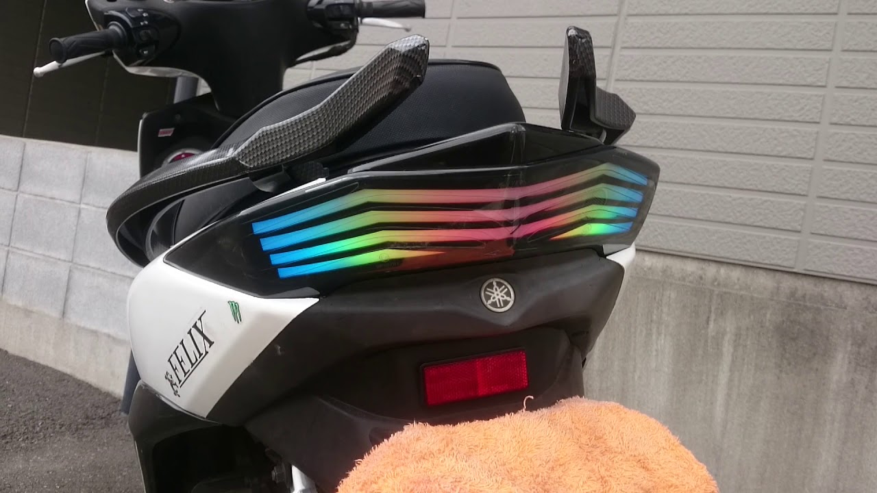 シグナスX 社外ファイバーテール シーケンシャル＆7色レインボー 3型