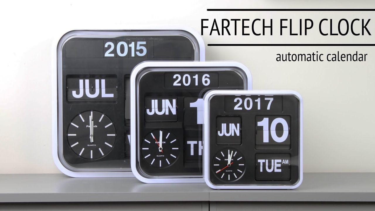 FLIP CLOCK CALENDAR Wall Clock - Fartech - First Setup - YouTube