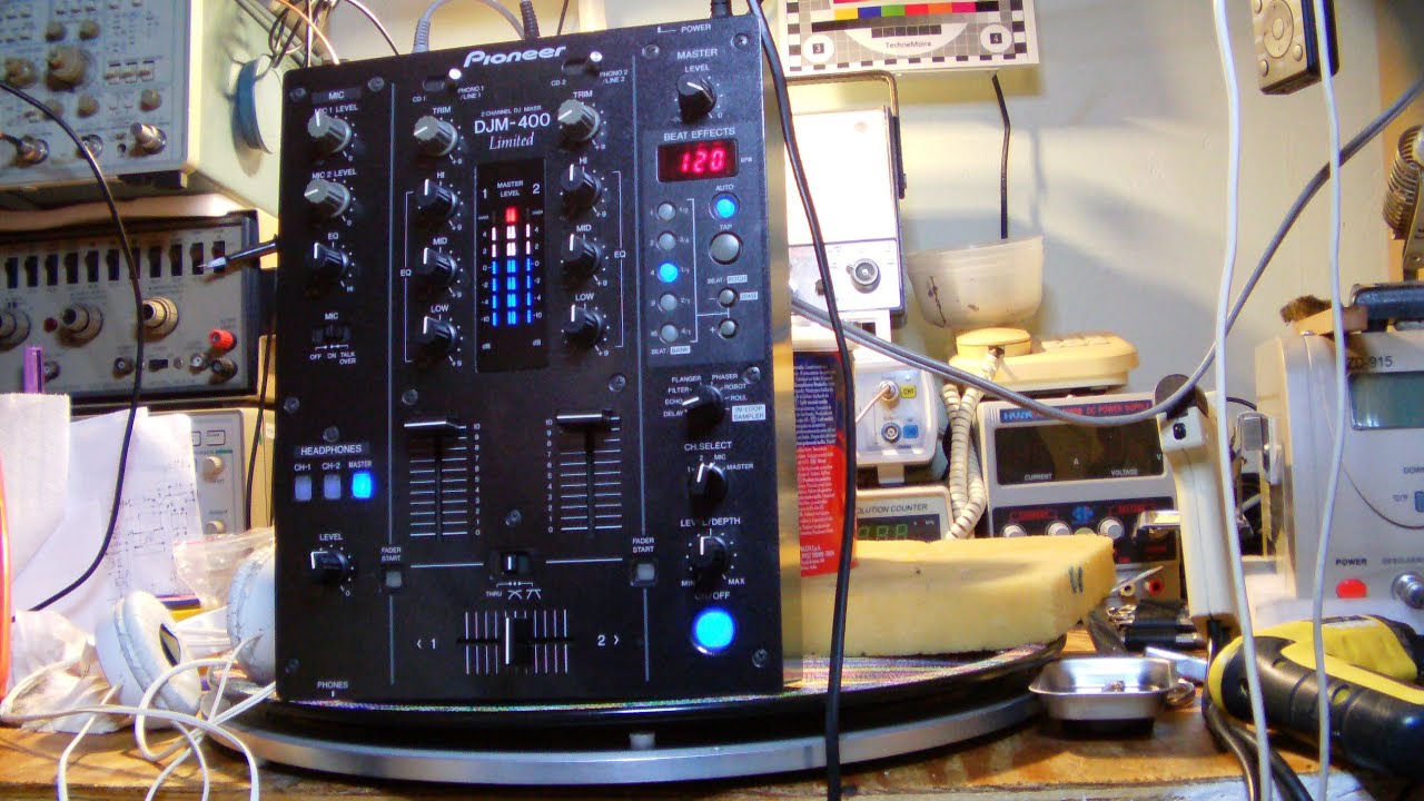 pioneer dj パイオニア DJM-400 縦横フェーダー内部メンテナンス