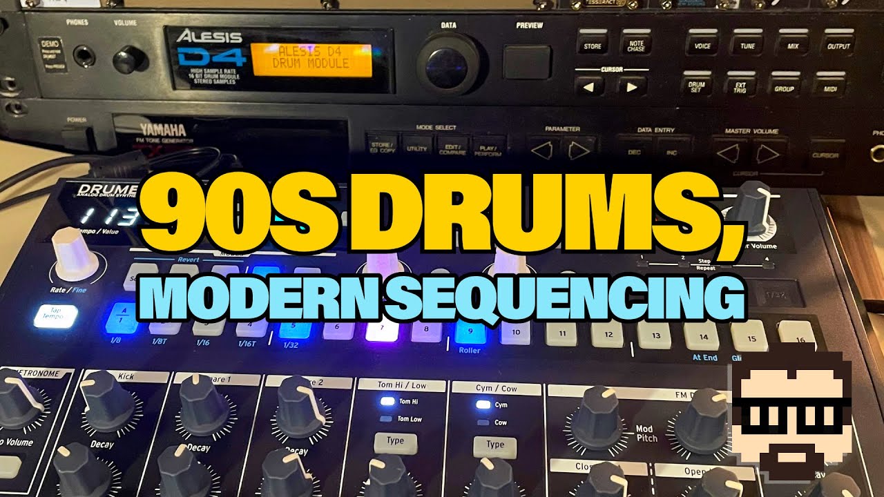 DrumBrute Impact Plays Alesis D4 - MIDI Setup and Sequencing