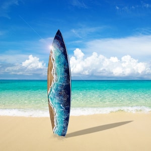 6' Ocean Surfboard With Waterfall Edge, Surfboard Wall Art - Etsy