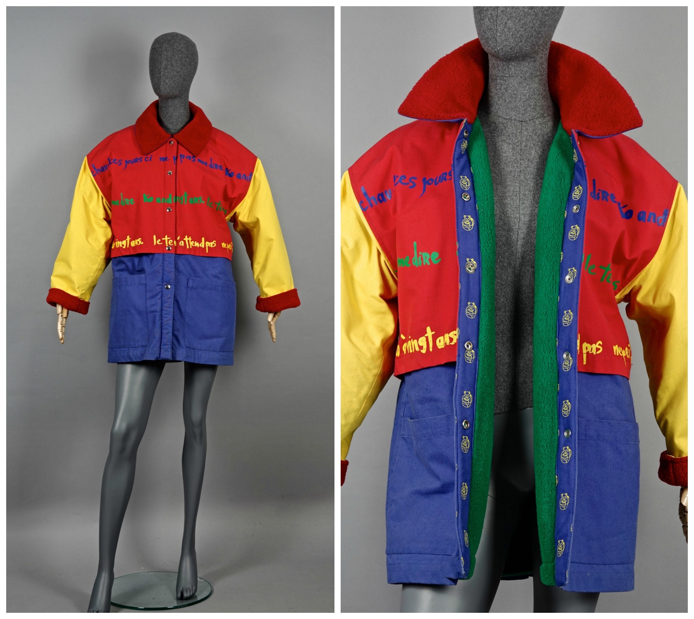 Vintage JEANS CHARLES De CASTELBAJAC Ko and Co Pop Colour Coat - Etsy