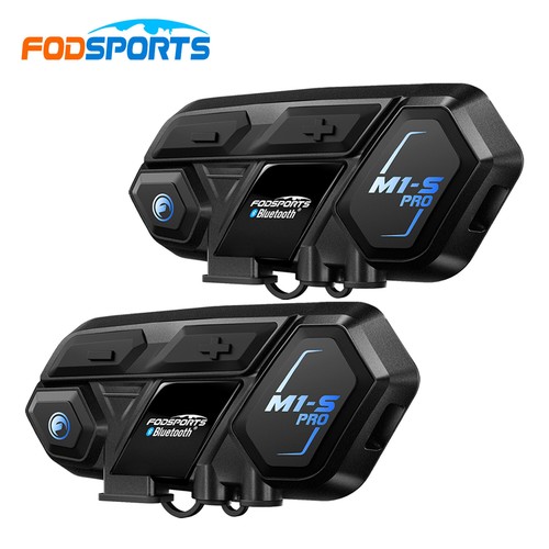 2x M1-S Pro Motorcycle Intercom 2000m 10 Riders Bluetooth Helmet