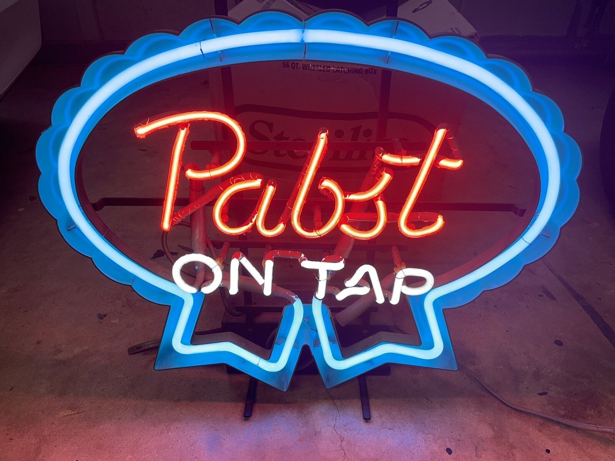 Vintage 1950s Pabst Blue Ribbon PBR Neon Light Bar Sign Mancave