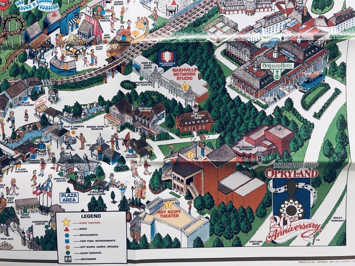 コレクション Opryland Souvenir Map 20th Anniversary Opryland