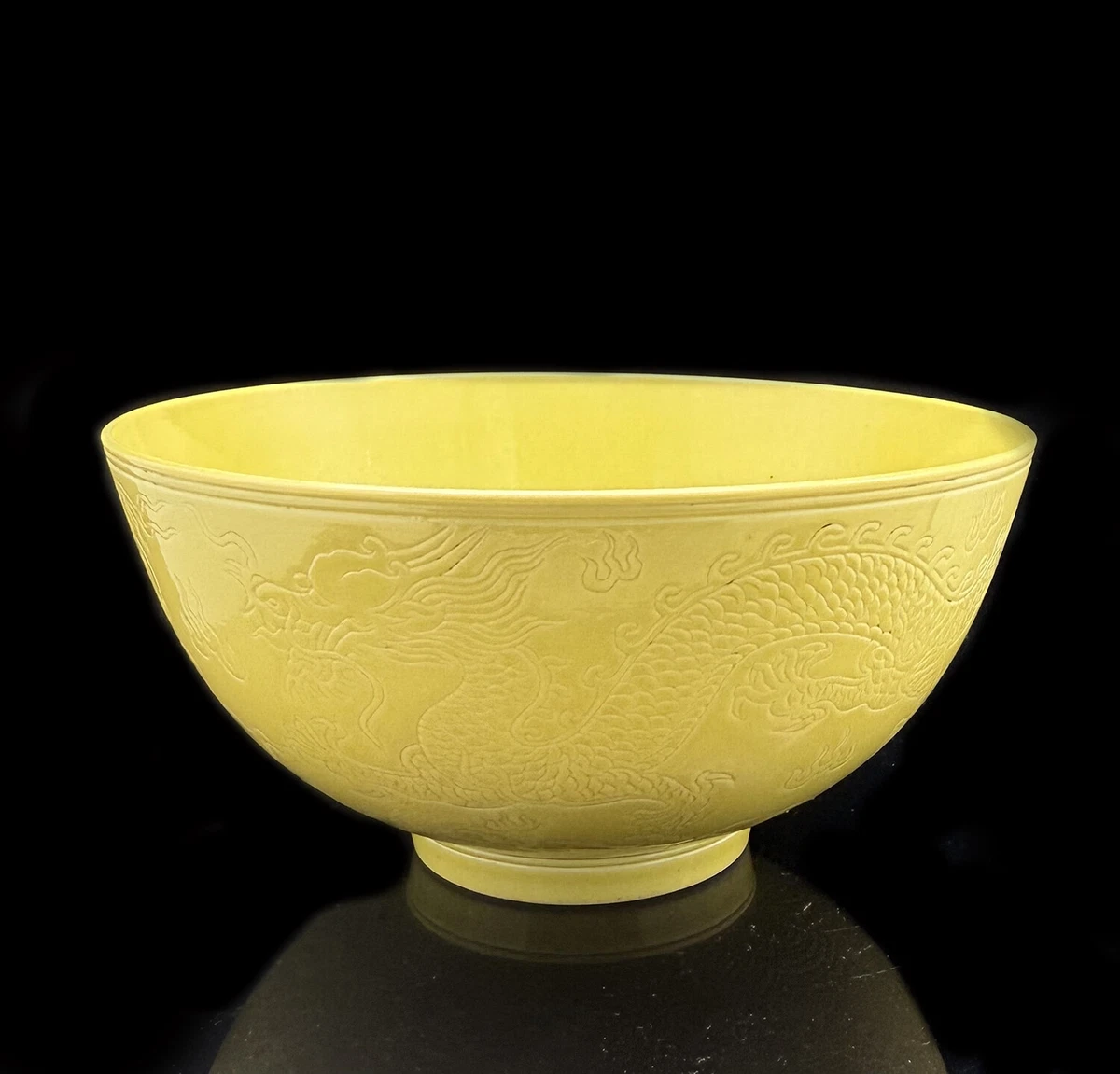 中国古美術⁄黃釉窯変朱班大碗⁄(底款:大明弘治年製)明代⁄ 中国古美術⁄黃