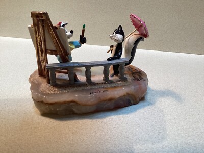 Ron Lee Looney Tunes Pepe Le Pew and Penelope in Paris signed by