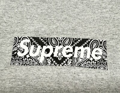 supreme paisley box logo tee 2001 Grey M | eBay