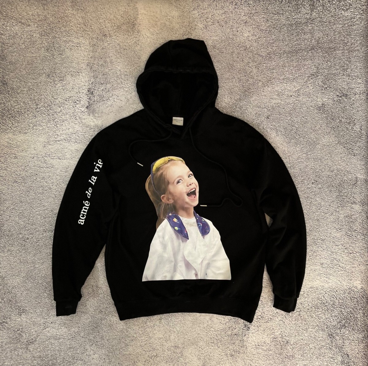 Acme De La Vie ADLV Hoodie Baby Face Black Unisex Oversize Size 2