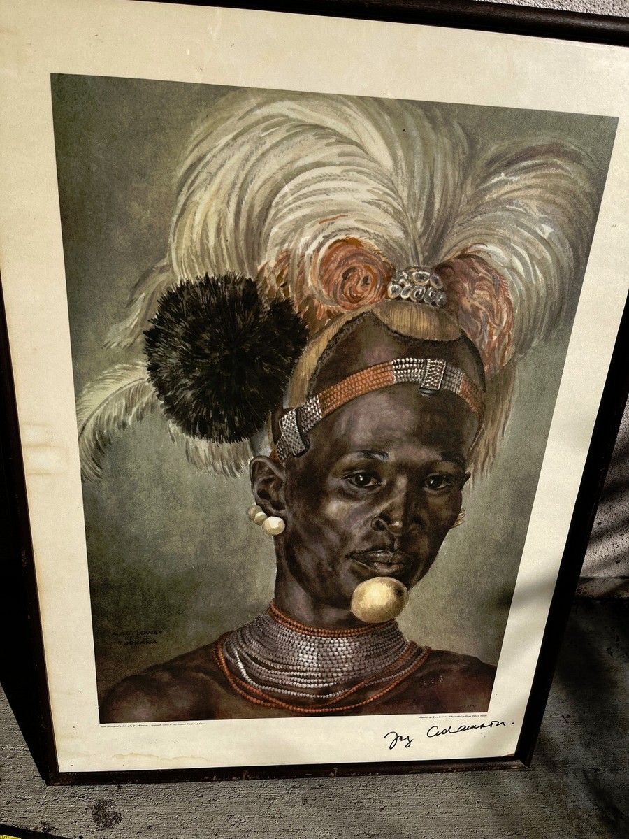 JOY ADAMSON Aule Lowey Kerio Turkana Color Signed LITHOGRAPH 1968