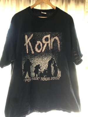 Korn disturbed pop six 2002 concert tour black t shirt sz xl | eBay