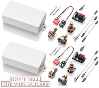 EMG 81 & 85 WHITE ACTIVE SOLDERLESS HUMBUCKER GUITAR PICKUP SET