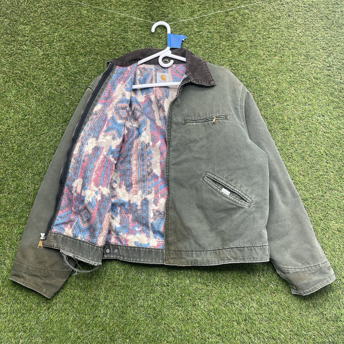 Vintage Carhartt Detroit Jacket Mens Large Aztec Southwestern