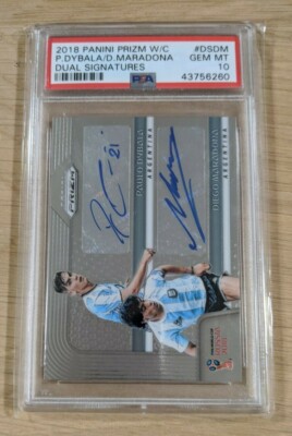 2018 Panini Prizm World Cup Dybala Maradona AUTO /40 #DSDM PSA 10