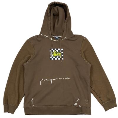Stussy Upcycled Inside Out Checkered Hoodie Men's L Y2K Skater | eBay