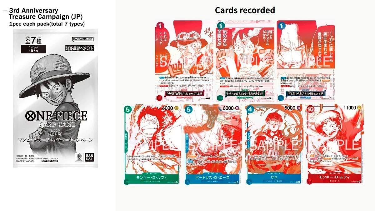 ONE PIECE Card Game ~ 3rd Anniversary Promo Pack JP | US SELLER | eBay
