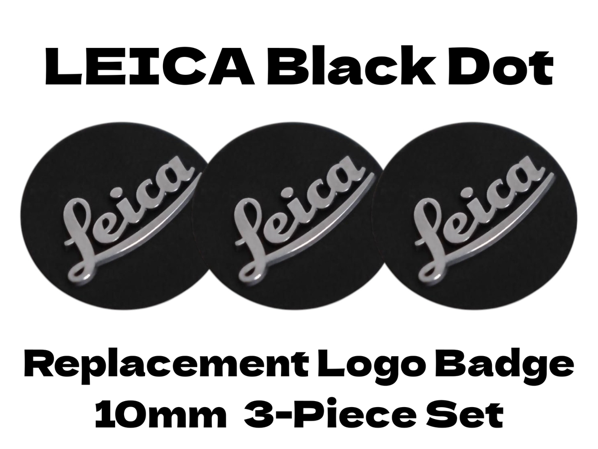 Leica Logo Badge Black 3-Piece Set for M6 M7 M8 M9 M10 Camera 10mm