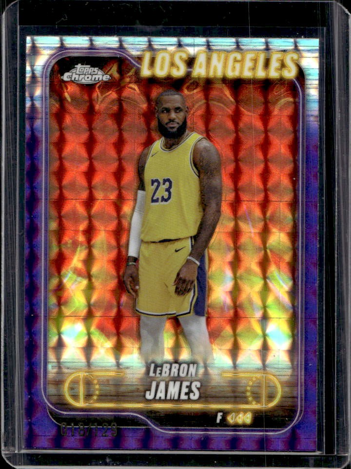 LeBron James 2024 Topps Chrome #22 Purple Geometric Refractor /129