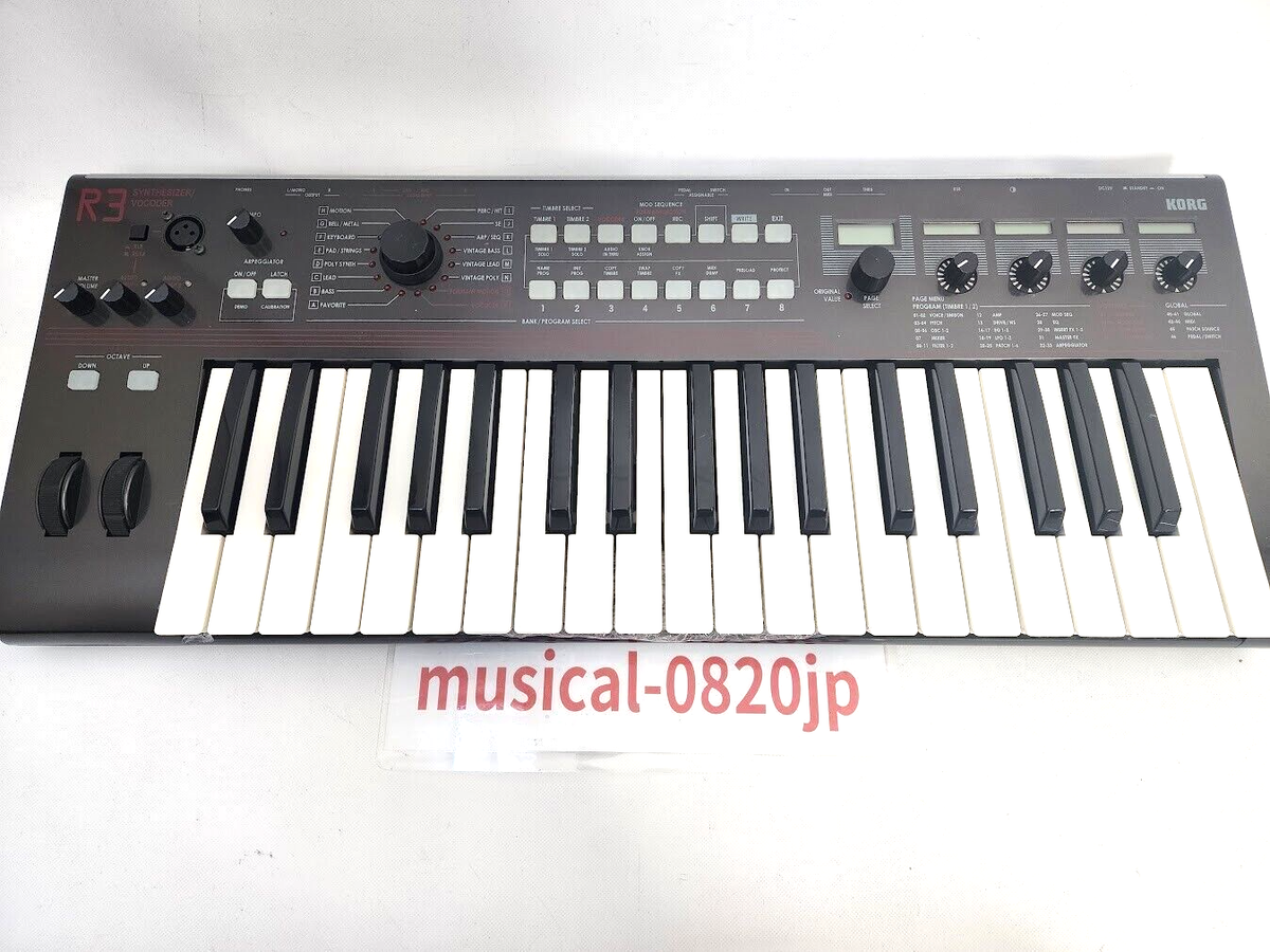 Korg R3 Keyboard Synthesizer Vacoder Black keyboard Music