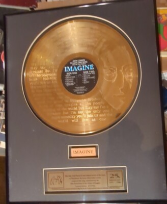 ジョンレノン Imagine 25周年記念ゴールドレコード 2409/9500 ジョン