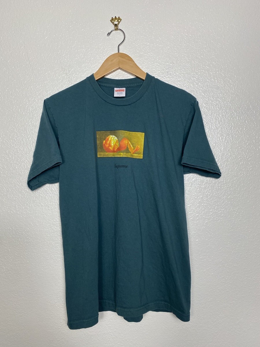 Supreme T Shirt Mens Large Green Orange Peel FW 15 Fall Winter