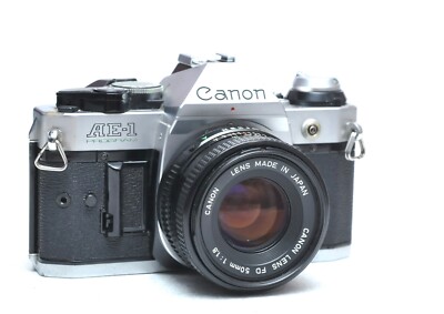 Canon AE-1 Program 35mm Film Camera w/ FD 50mm 1:1.8 Lens 796 | eBay