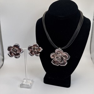 イスラエルBat-Amiシルバー24Kプレート 花型ブローチ