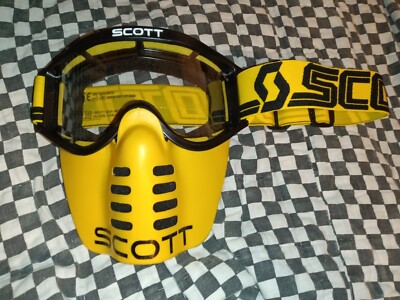 Vintage SCOTT USA 89 Goggles mask Motocross mx black/ yellow Guard