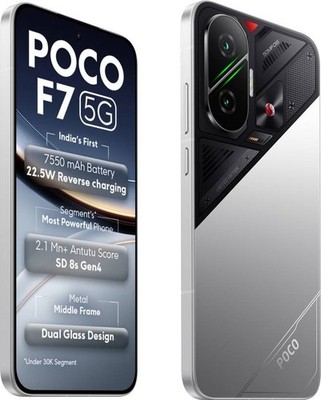 POCO F7 5G (Silver, 512GB 12 GB ) 8s Gen 4 Processor NFC 6.83