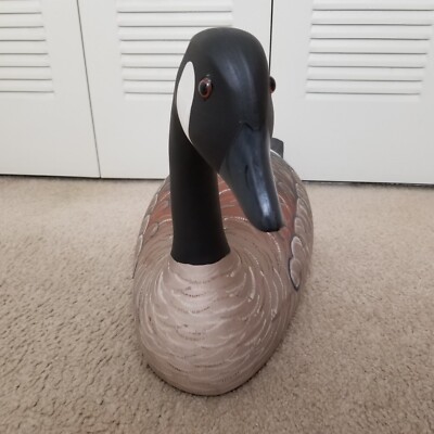 Canadian Goose Decoy Hand Painted Signed Neck Large Full Size