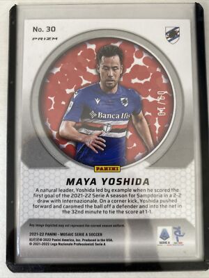Maya Yoshida 2021-22 Panini Mosaic Men Of Mastery #30 Gold Prizm 9