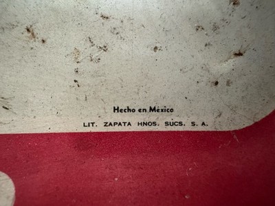 Coca-Cola Tin Tray Coke 1940's Mexico 13.25 X 10.5” Soda Charola