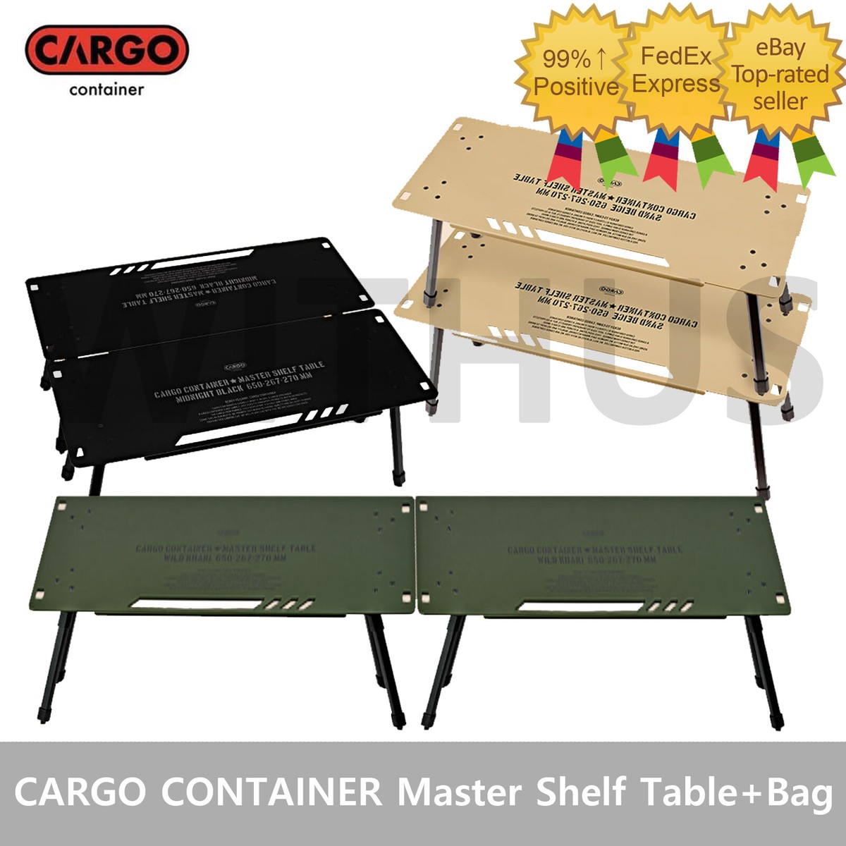 CARGO CONTAINER Master Shelf Camping Table + Table Carry Bag
