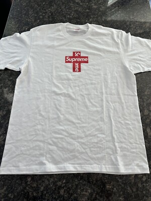Supreme Cross Box Logo Tee Black White F/W 20 | eBay