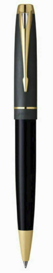 Parker 100 Ballpoint Pen Cobalt Black & Gold Trim Blue Ink New In