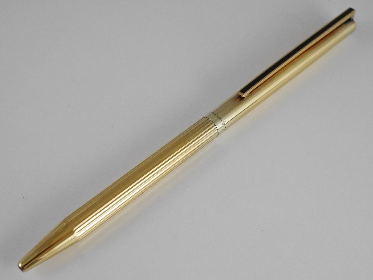 S.T. Dupont Classic Vermeil Silver 925 Pinstripe Black Clip