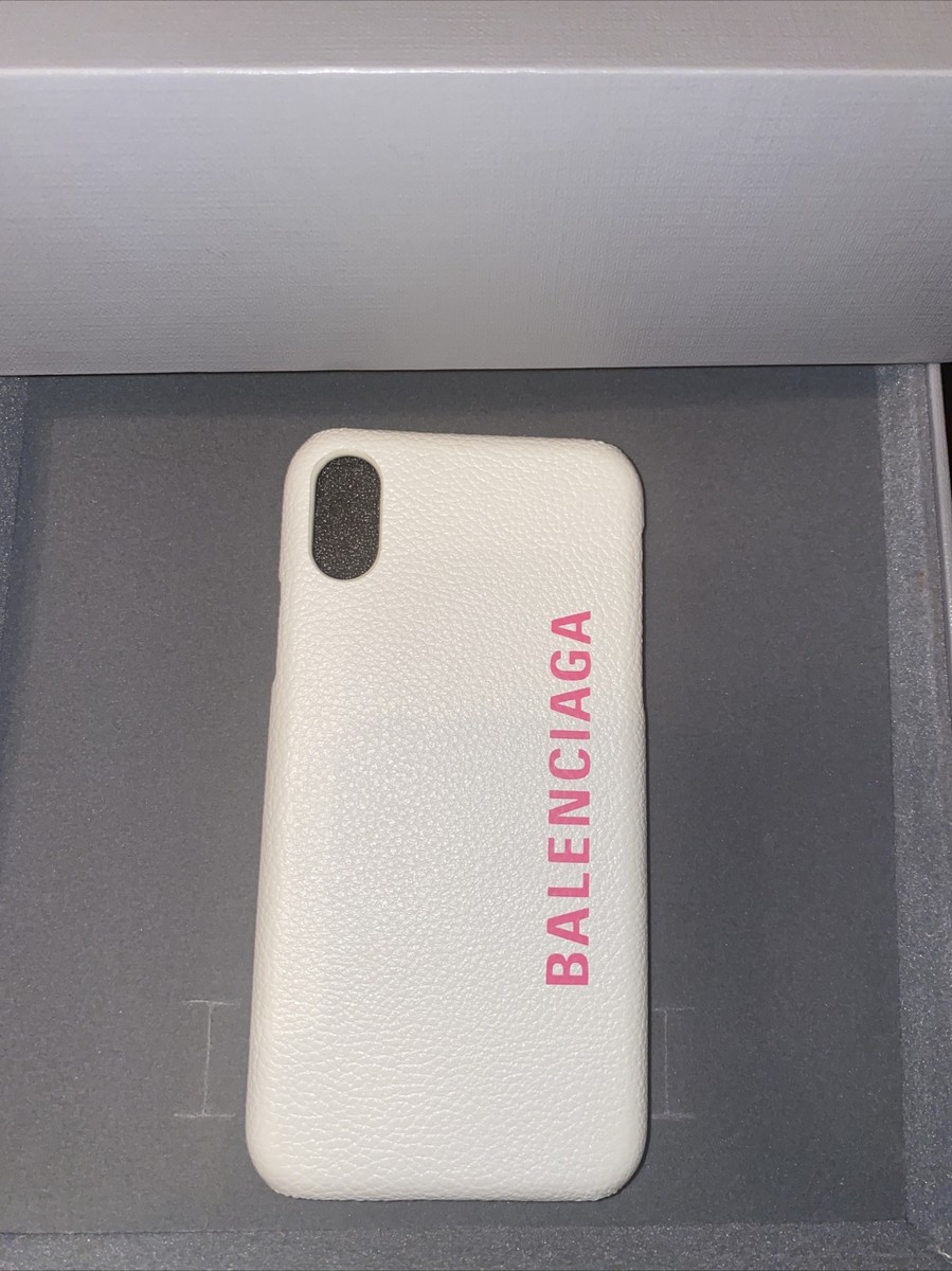 NIB BALENCIAGA Designer iPhone X - iPhone 10 Beige Leather Phone