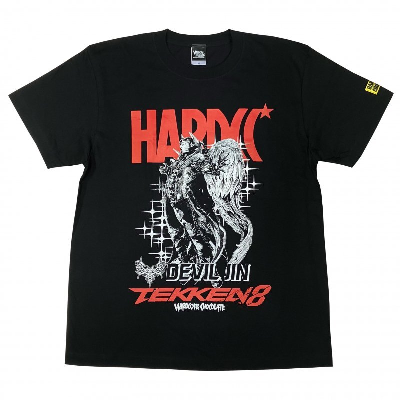 Tekken 8 x Hardcore Chocolate DEVIL JIN T-shirt Black Cotton Japan