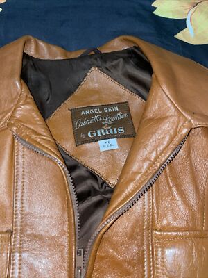 Vintage 70s Grais Angel Skin Cabretta Leather Jacket Coat Women's