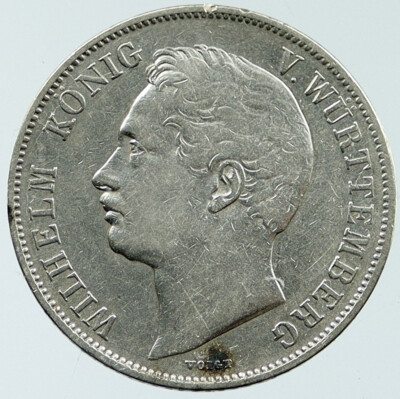 招*@様 1841年ドイツ ヴュルテンベルク王 1 グルデン銀貨ウィルヘルム