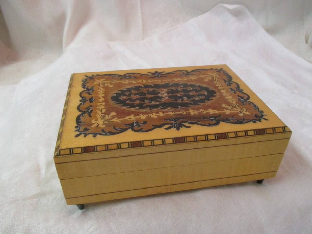 Vintage Italy inlaid wood Music Box works | eBay