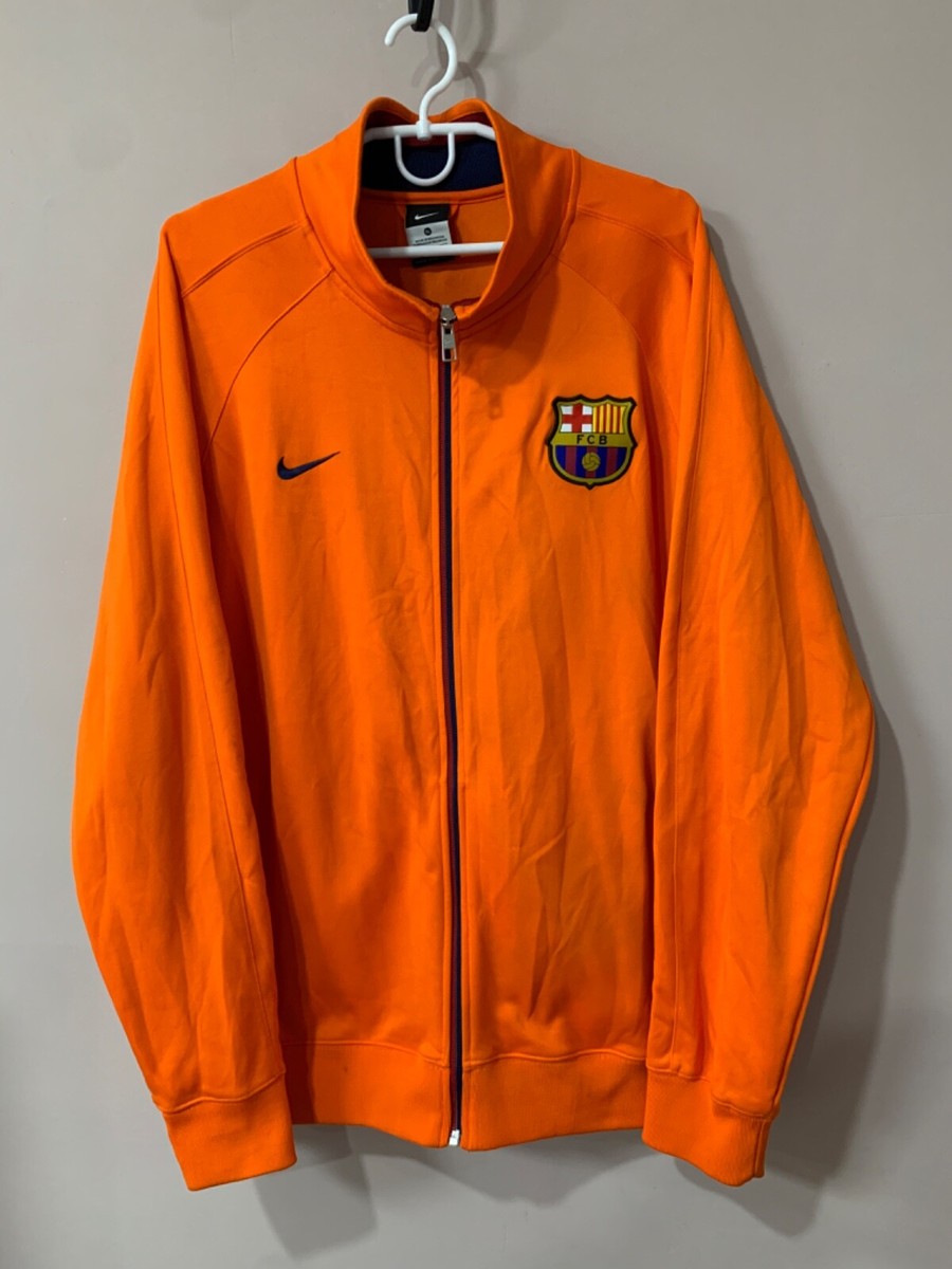 Barcelona Full Zip Football Jacket Nike Soccer Orange Size XL | eBay