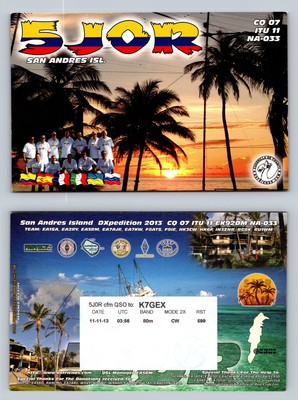 Ham Radio QSL QSO Postcard 5J0R, San Andres Isl, CO, Colombia | eBay