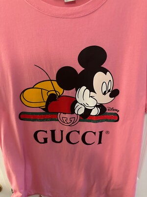 GUCCI x Disney Cotton T-shirt Pink Mickey Mouse - Size Men's XS
