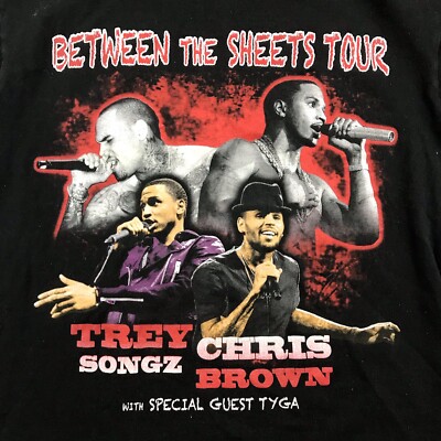 Between The Sheets Tour Shirt Mens Medium Black Tee Chris Brown